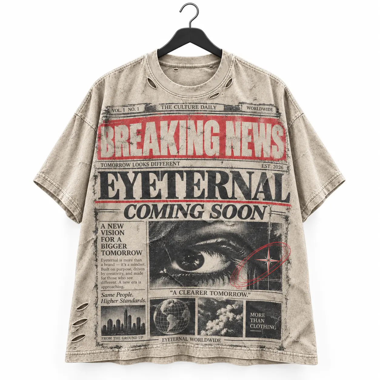 Breaking News Tee — Sand