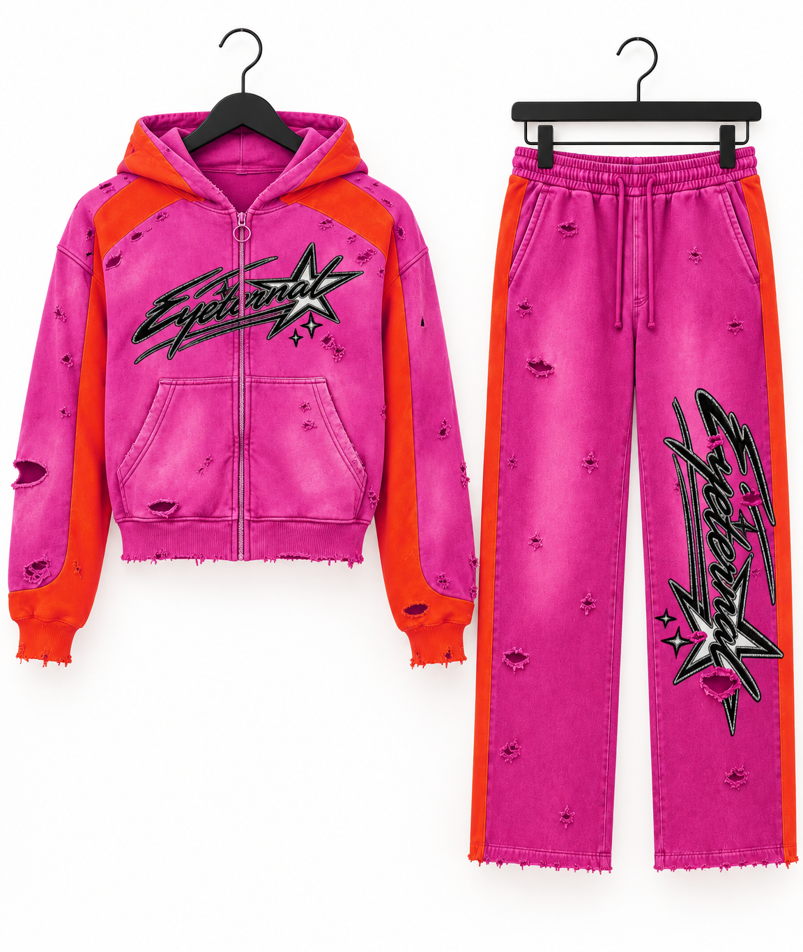 Star Burst Zip Tracksuit — Magenta
